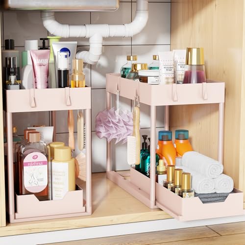 Simple Trending Under Sink Organizer 2 Pack, Sink Pull-Out Sliding Storage
