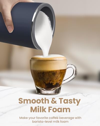 SIMPLETASTE Milk Frother, 4-in-1 Electric Milk Frother and Steamer, Automatic Warm and Cold Foam Maker and Milk Warmer for Latte, Cappuccinos, Dark Blue - My Kitchen Products