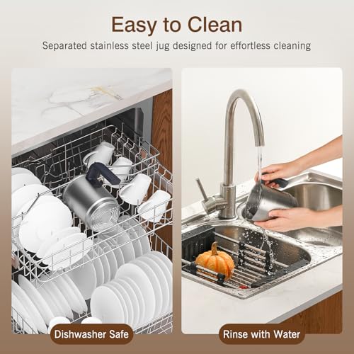 SIMPLETASTE Milk Frother, 4 in 1 Electric Milk Steamer, 16.91oz/500ml Automatic Warm and Cold Foam Frother for Coffee, Latte, Macchiato, Cappuccino, Hot Chocolate, Easy to Clean - My Kitchen Products