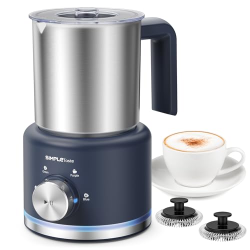 SIMPLETASTE Milk Frother, 4 in 1 Electric Milk Steamer, 16.91oz/500ml Automatic Warm and Cold Foam Frother for Coffee, Latte, Macchiato, Cappuccino, Hot Chocolate, Easy to Clean - My Kitchen Products