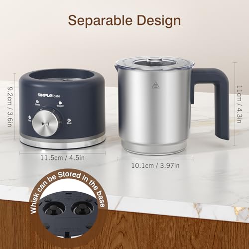 SIMPLETASTE Milk Frother, 4 in 1 Electric Milk Steamer, 16.91oz/500ml Automatic Warm and Cold Foam Frother for Coffee, Latte, Macchiato, Cappuccino, Hot Chocolate, Easy to Clean - My Kitchen Products