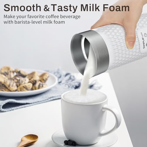 SIMPLETASTE Milk Frother, 4-in-1 Electric Milk Steamer, Automatic Warm and Cold Foam Maker and Milk Warmer for Latte, Cappuccinos, Macchiato, Hot Chocolate - My Kitchen Products