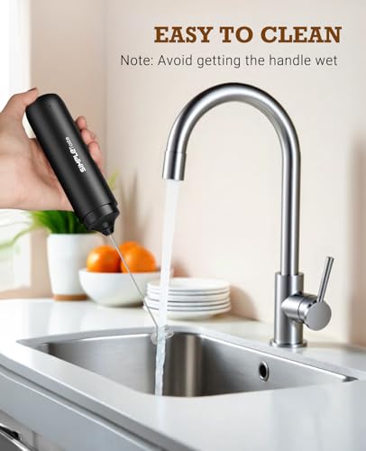 SIMPLETASTE Rechargeable Milk Frother Handheld Dual Coil Whisk Head Mixer - My Kitchen Products