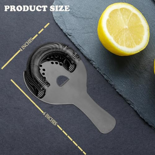 Sipoyen Black Cocktail Strainer for Drinks 2 Prong Hawthorne Strainer with Removable Spring Stainless Steel Bartending Strainer - My Kitchen Products