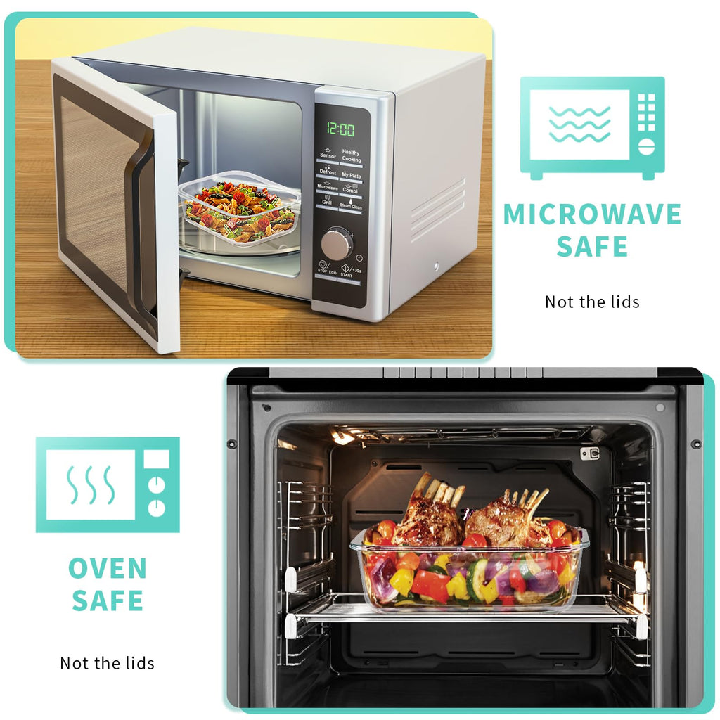 Skroam 10-Pack Glass Meal Prep Containers, Food Storage Containers with Snap Locking Lids, Airtight Bento Boxes for Microwave, Oven, Freezer and Dishwasher - My Kitchen Products