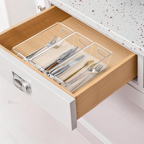 SKTKSE Clear Plastic Storage Bins 8 Pack - Pantry Organizers and Storage, Fridge Organizer Containers for Kitchen, Cabinet, Freezer, Bathroom, Clost, Home Organization - My Kitchen Products