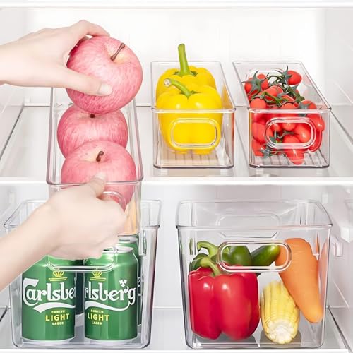SKTWEEWKTS Set of 8 pantry organizers and storage, Clear Plastic Storage Bins for Kitchen Organization, Freezer Storage, Home Edit Containers - My Kitchen Products