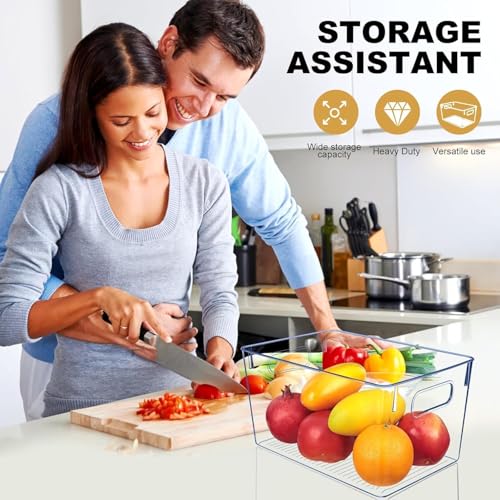 SKTWEEWKTS Set of 8 pantry organizers and storage, Clear Plastic Storage Bins for Kitchen Organization, Freezer Storage, Home Edit Containers - My Kitchen Products