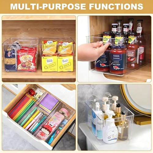 SKTWEEWKTS Set of 8 pantry organizers and storage, Clear Plastic Storage Bins for Kitchen Organization, Freezer Storage, Home Edit Containers - My Kitchen Products