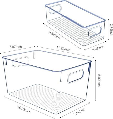 SKTWEEWKTS Set of 8 pantry organizers and storage, Clear Plastic Storage Bins for Kitchen Organization, Freezer Storage, Home Edit Containers - My Kitchen Products