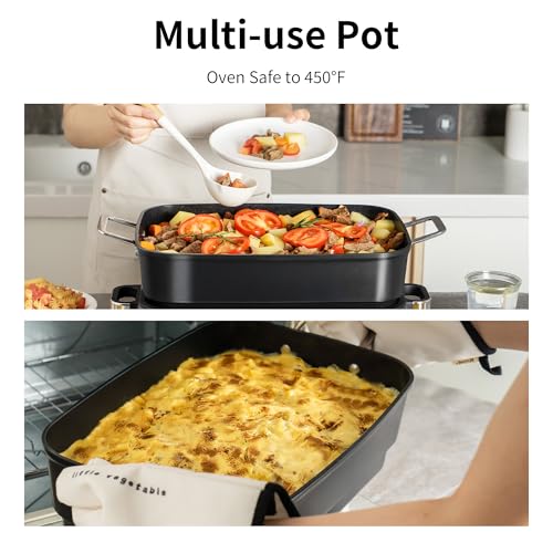 Slow Cooker 10-Quart - PFOA-Free Ceramic Coating, Oven Safe to 450°F | Keep Warm Function for Large Family Gatherings (Includes Silicone Spoon) - My Kitchen Products