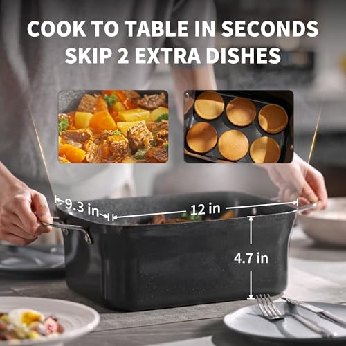Slow Cooker 7 Quart | Programmable Multi-Cooker PFOA-Free Ceramic Coating, Steamer, Sear sauté, Warm Function (Includes Silicone Spoon) - My Kitchen Products