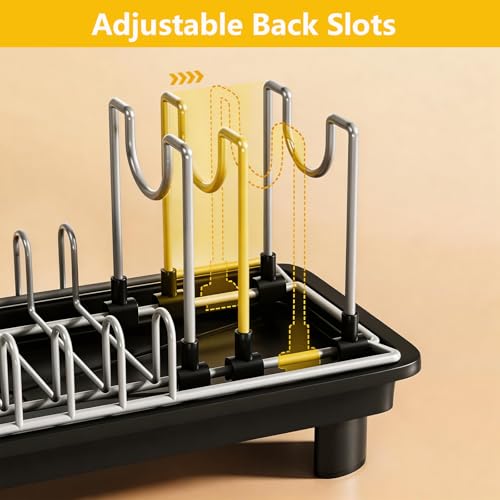 Small Dish Drying Rack,Compact Dish Rack for Kitchen Counter with 360° Rotating Drain Spout and Utensil Holder,Stainless Steel Countertop Dish Drainer for Sink,Space-Saving Design for Small Kitchen - My Kitchen Products