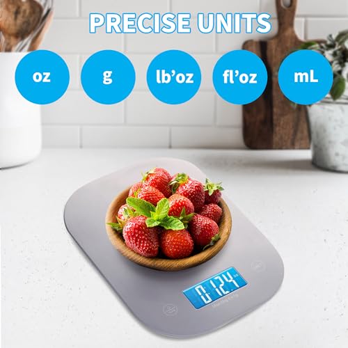 Smart Weigh Gray Digital Kitchen Scale for Cooking, Weight Loss, Calorie Tracking, Baking, Food Portion Control, and Meal Prep - Accurate Measurements in Grams and Ounces - My Kitchen Products