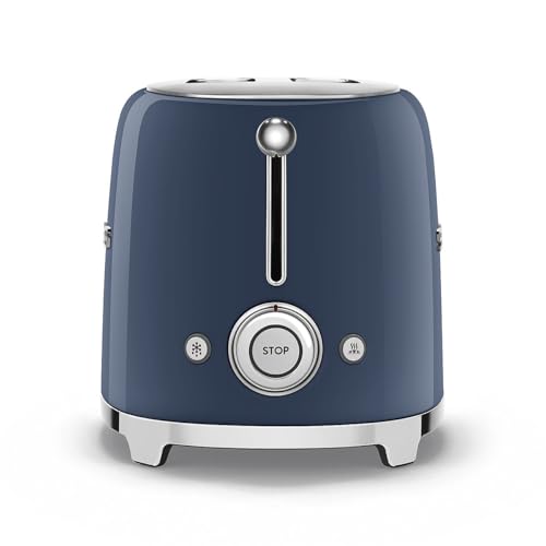 SMEG 2 Slice Toaster with 6 Presets and Defrost Function and Removable Crumb Tray (Navy) - My Kitchen Products