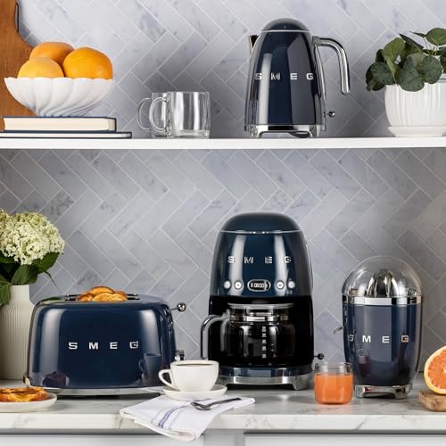 SMEG 2 Slice Toaster with 6 Presets and Defrost Function and Removable Crumb Tray (Navy) - My Kitchen Products