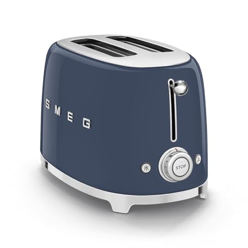 SMEG 2 Slice Toaster with 6 Presets and Defrost Function and Removable Crumb Tray (Navy) - My Kitchen Products