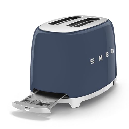 SMEG 2 Slice Toaster with 6 Presets and Defrost Function and Removable Crumb Tray (Navy) - My Kitchen Products