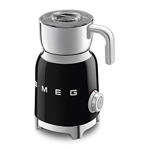SMEG Retro 50's Style Milk Frother with 2 Disks 6 Preset Programs Hot or Cold Frothing and Induction Heating (Black) - My Kitchen Products