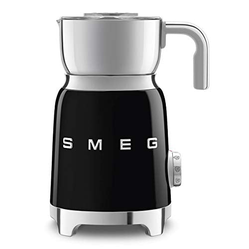 SMEG Retro 50's Style Milk Frother with 2 Disks 6 Preset Programs Hot or Cold Frothing and Induction Heating (Black) - My Kitchen Products