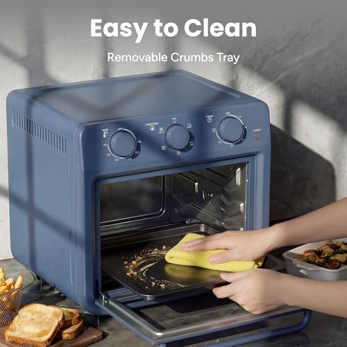 SMIRLY 6-in-1 Air Fryer Toaster Oven Combo, 27QT Convection Oven Countertop, 1800W Oven for Toast, Roast, Bake, Reheat, Broil, Warm, Fits up to a 4 lb Turkey, 12" Pizza, 6 Toast, Blue - My Kitchen Products