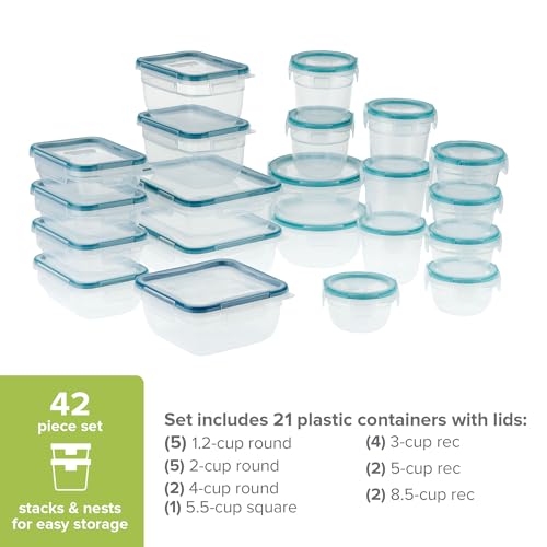 Snapware Plastic Total Solution (21-Pack) Large Food Storage Containers Set, Meal Prep Containers with Plastic BPA-Free Lids & 4 Locking Tabs, Microwave, Dishwasher, and Freezer Safe - My Kitchen Products