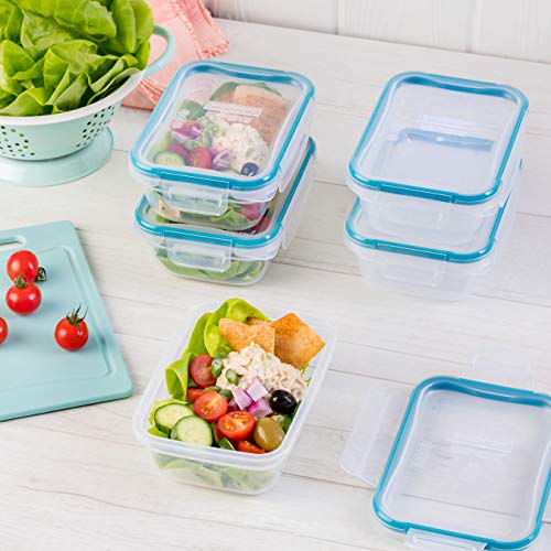 Snapware Plastic Total Solution 5-Pack (3-Cup) Food Storage Containers Set, Leakproof & Airtight Plastic Locking Lids Rectangular Tupperware, Non-Toxic BPA-Free Lids, Microwave Dishwasher Freezer Safe - My Kitchen Products