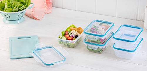 Snapware Plastic Total Solution 5-Pack (3-Cup) Food Storage Containers Set, Leakproof & Airtight Plastic Locking Lids Rectangular Tupperware, Non-Toxic BPA-Free Lids, Microwave Dishwasher Freezer Safe - My Kitchen Products
