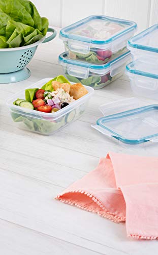 Snapware Plastic Total Solution 5-Pack (3-Cup) Food Storage Containers Set, Leakproof & Airtight Plastic Locking Lids Rectangular Tupperware, Non-Toxic BPA-Free Lids, Microwave Dishwasher Freezer Safe - My Kitchen Products