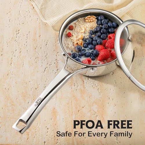 SNOWCLAD Pots and Pans Set Non Stick, 14 Pcs Hybrid Stainless Steel Cookware Sets, Non Stick Frying Pans, Saucepans, Saute Pan & Stock Pot, PFOA Free Kitchen Skillet,Induction Compatible - My Kitchen Products
