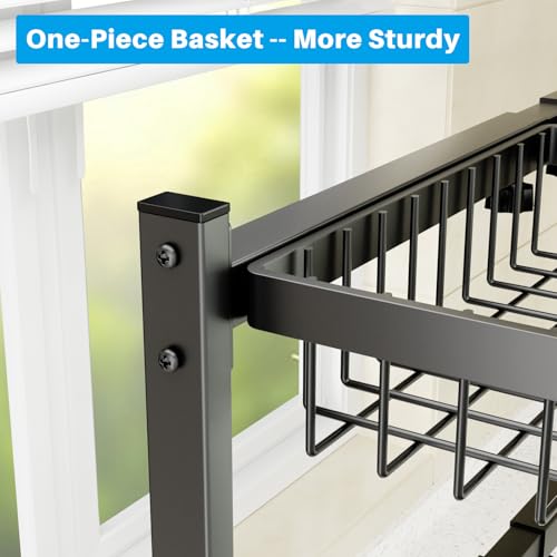 SNSLXH 4 Baskets 2-Tier Over The Sink Dish Drying Rack, 26.57"-35", Large Sink Rack for Kitchen, Extensible and Adjustable, Saving Kitchen Space - My Kitchen Products