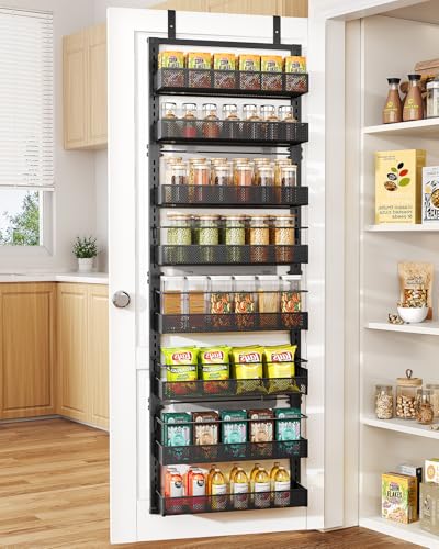SNTD 8 Tiers Over the Door Organizer, Height Adjustable Pantry Organizers and Storage with Dense Mesh