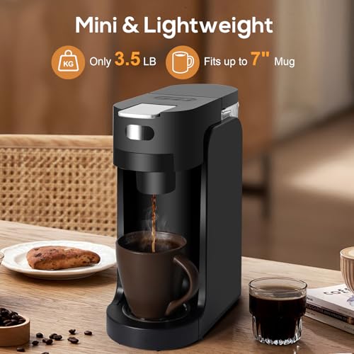 SOPPY Single Serve Coffee Maker for K Capsule, 3 Seconds Instant Hot with Adjustable Temperature Control, Dual Brew Modes, Transparent Water Tank & Removable Stand, Fast Brewing Coffee Machine, Black - My Kitchen Products