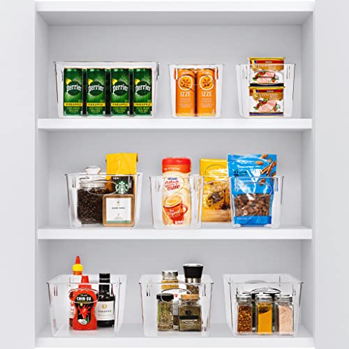 Sorbus Large Clear Plastic Storage Bins for Shelves, Clothes, with Handle - Clear Storage Bins, Drawer, Shelf, Closet, Pantry, Fridge, Freezer Organizer Bins, Closet Organizers and Storage (8 pack) - My Kitchen Products