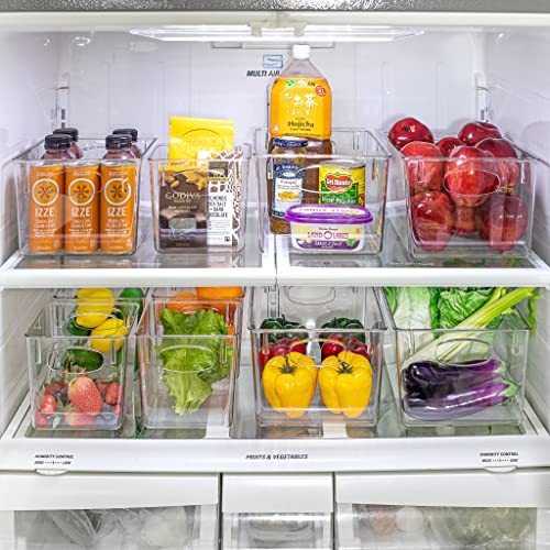 Sorbus Large Clear Plastic Storage Bins for Shelves, Clothes, with Handle - Clear Storage Bins, Drawer, Shelf, Closet, Pantry, Fridge, Freezer Organizer Bins, Closet Organizers and Storage (8 pack) - My Kitchen Products