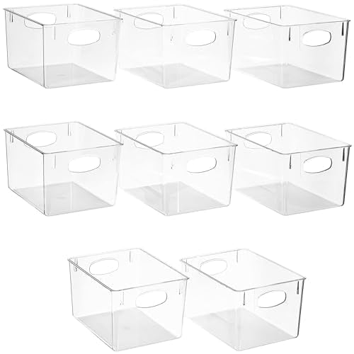 Sorbus Large Clear Plastic Storage Bins for Shelves, Clothes, with Handle, Clear Storage Bins, Drawer, Shelf, Closet