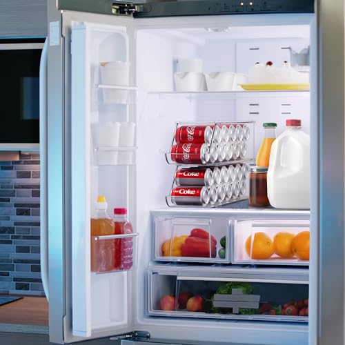 Sorbus Soda Can Organizer for Refrigerator Stackable Can Holder Dispenser with Lid for Fridge, Pantry, Freezer – Holds 12 Cans Each, BPA-Free, Clear Design, (2-Pack) - My Kitchen Products