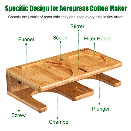 Space Saving Organizer Wall Mount for Aeropress set, Polished Bamboo - My Kitchen Products