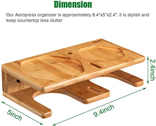 Space Saving Organizer Wall Mount for Aeropress set, Polished Bamboo - My Kitchen Products