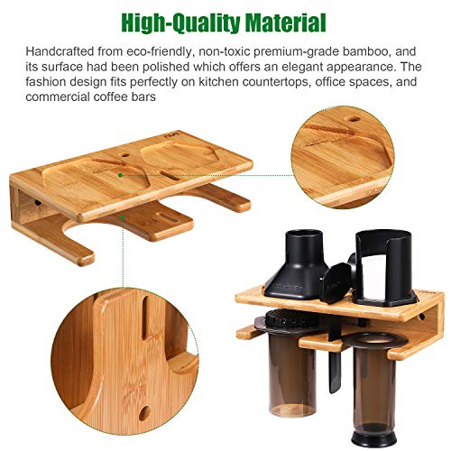 Space Saving Organizer Wall Mount for Aeropress set, Polished Bamboo - My Kitchen Products