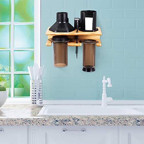 Space Saving Organizer Wall Mount for Aeropress set, Polished Bamboo - My Kitchen Products