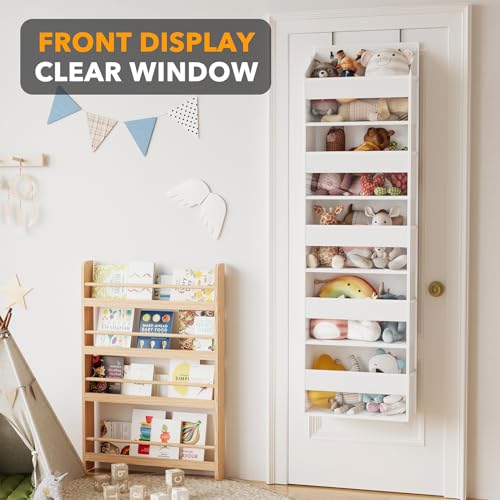 SpaceAid 1 Pack Over The Door Organizer with 5 Large Pockets and 10 Mesh Side Pockets, 5 Layers Door Organizer Hanging with Clear Window for Bedroom, Bathroom, Pantry and Nursery, White - My Kitchen Products