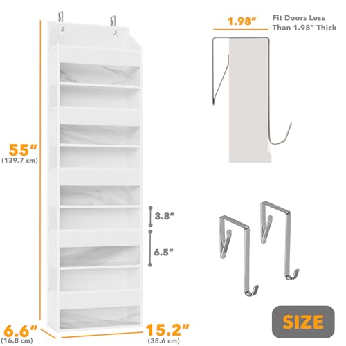 SpaceAid 1 Pack Over The Door Organizer with 5 Large Pockets and 10 Mesh Side Pockets, 5 Layers Door Organizer Hanging with Clear Window for Bedroom, Bathroom, Pantry and Nursery, White - My Kitchen Products