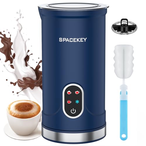 Spacekey Milk Frother Electric Automatic Frother for Coffee with Mute Mode, 10.1oz/300ml Overheat Protection Milk Steamer, 4-in-1 Warm and Cold Foam Maker for Latte/Hot Chocolate - My Kitchen Products