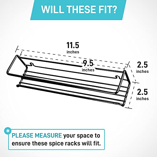 Spice Rack Wall Mounted 4 Tier – Space-Saving Kitchen Spice Organizer for Seasonings – Screw or Adhesive Hanging – Wall Mount Hanging Spice Rack for Wall, Cabinet, Pantry Door 2.5x 2.5x11.5 in - My Kitchen Products