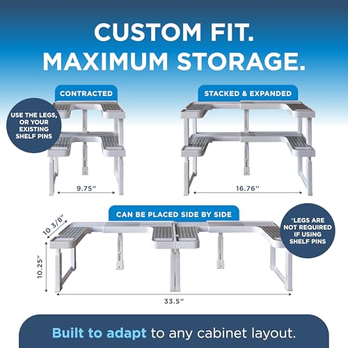 Spicy Shelf 3.0 - Expandable 2 Tiered Spice Rack Organizer for Cabinet & Pantry - Kitchen Seasoning Organizer - Cabinet Spice Racks for Inside Cabinets (Spicy Shelf Premium) - Home Organization - My Kitchen Products