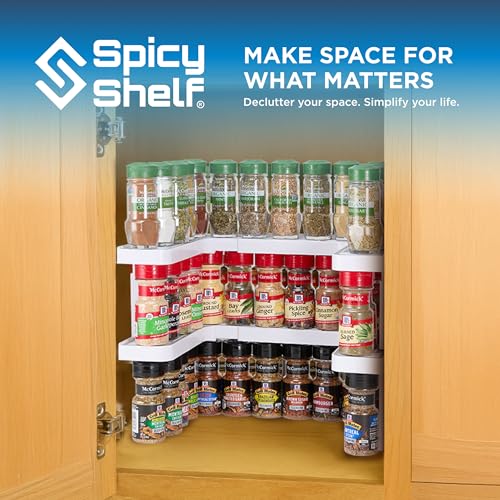 Spicy Shelf 3.0 - Expandable 2 Tiered Spice Rack Organizer for Cabinet & Pantry - Kitchen Seasoning Organizer - Cabinet Spice Racks for Inside Cabinets (Spicy Shelf Premium) - Home Organization - My Kitchen Products