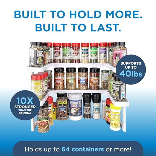 Spicy Shelf 3.0 - Expandable 2 Tiered Spice Rack Organizer for Cabinet & Pantry - Kitchen Seasoning Organizer - Cabinet Spice Racks for Inside Cabinets (Spicy Shelf Premium) - Home Organization - My Kitchen Products