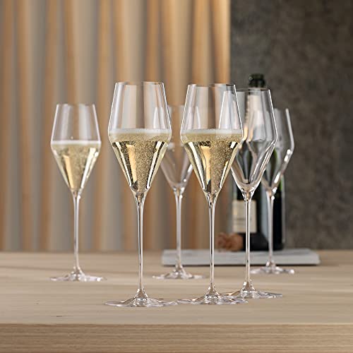 Spiegelau Definition Champagne Flutes, Elegant Crystal Champagne Glasses Gift Set, Perfect for Prosecco, Sparkling Rose, Mocktails, Home Bar Accessories, Housewarming, Wedding Gifts, 9 oz, Set of 4 - My Kitchen Products