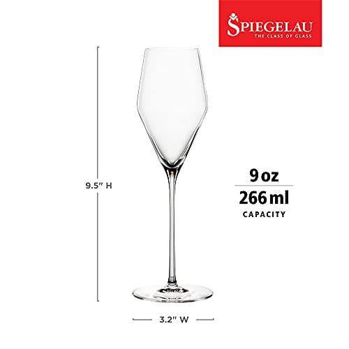Spiegelau Definition Champagne Flutes, Elegant Crystal Champagne Glasses Gift Set, Perfect for Prosecco, Sparkling Rose, Mocktails, Home Bar Accessories, Housewarming, Wedding Gifts, 9 oz, Set of 4 - My Kitchen Products